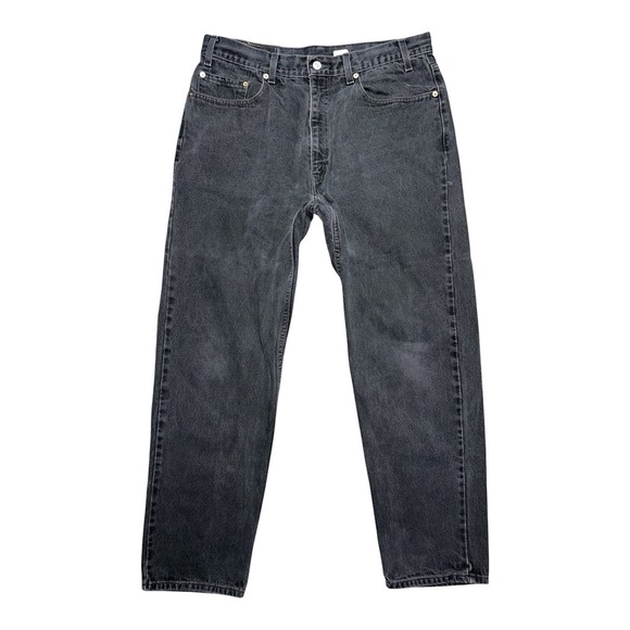Vintage Levi's 550 Jeans Black Dark Wash Men's 38X32 (fits 36X31) 90s Grunge - Picture 1 of 8